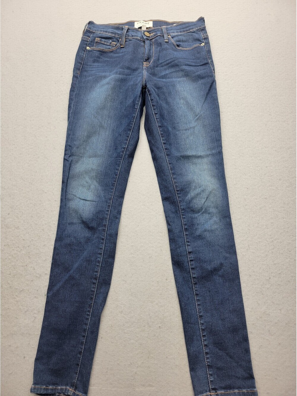 Frame Women's Jeans Size 28 Blue Skinny Dark Wash Cotton Blend Low Rise s USA